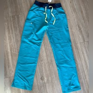TAGS ON - Figs High-Waist Cargo Teal Scrub Pants